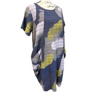 Artsy textured woven tunic dress airy lightweight relaxed fit pockets free size